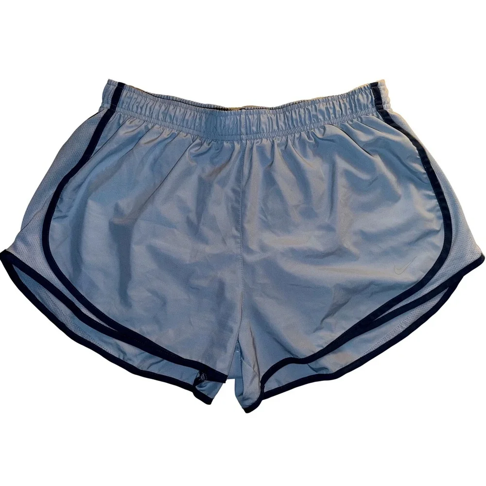 Nike Running Shorts Womens XL Plus Light Blue Dri-FIT Tempo Mesh Trim Athletic